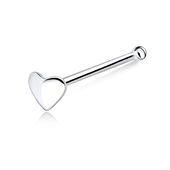 Heart Shaped Bone Nose Stud Silver NSKD-05